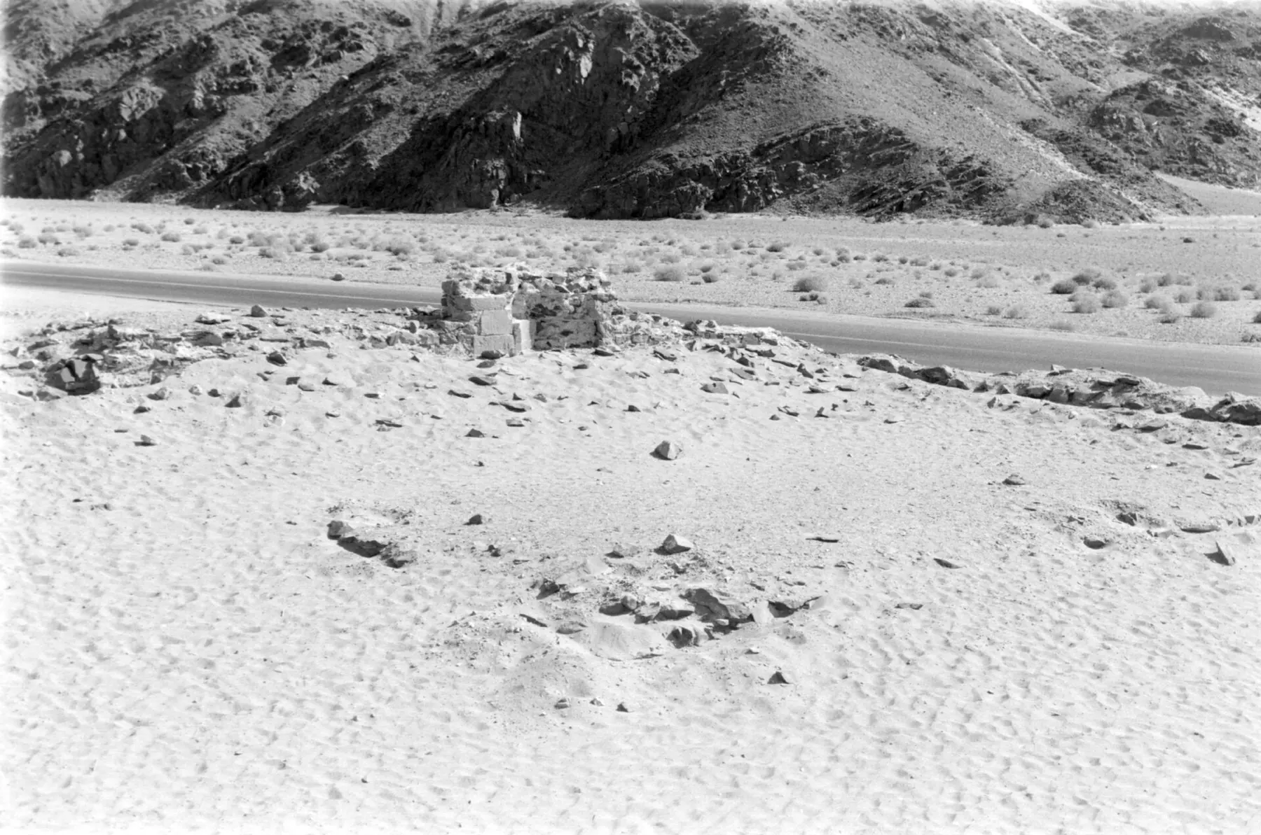 Archaeological remains beside a route through Egypt’s Eastern Desert